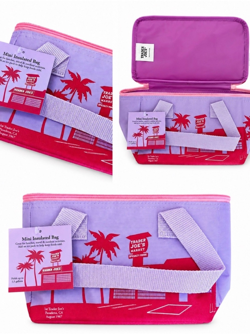 Purple and Pink Trader Joe’s Mini Insulated Bag
